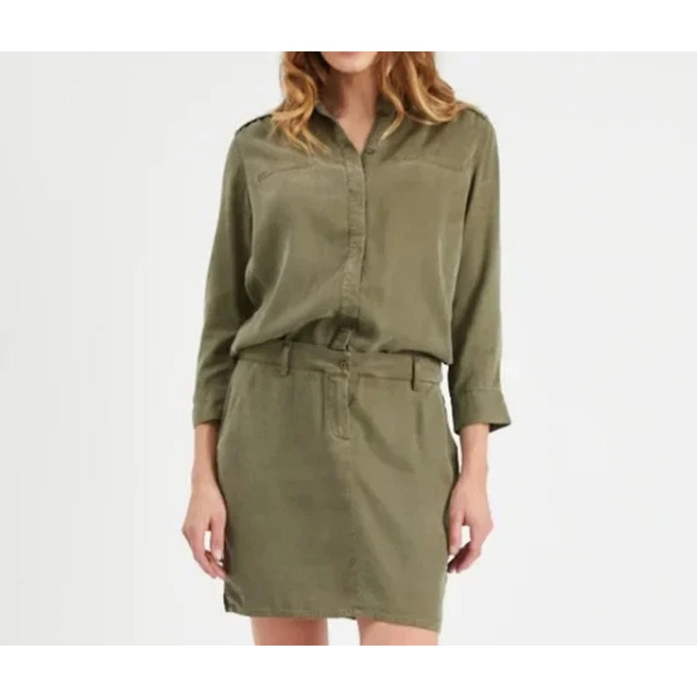 Etienne Marcel Los Angeles Military-Inspired Utility Drop Waist Dress L